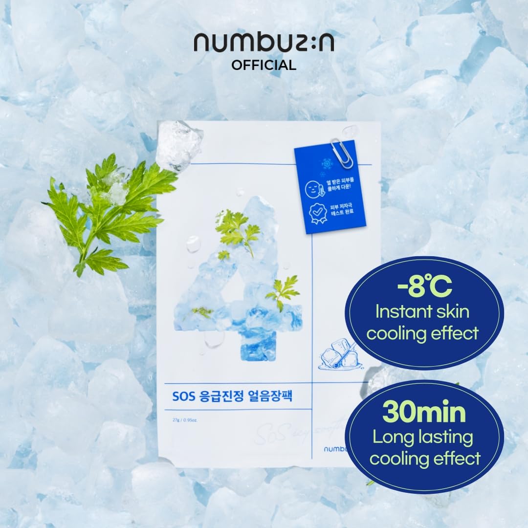 numbuzin No.4 Sheet Mask | Icy Soothing Sheet Mask | Instant Cooling, Hydrating with Tea Tree