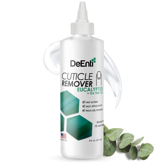 DeEnti Instant Cuticle Remover Gel, Eucalyptus, 8 Oz Bottle, Professional Cuticle Softener, Salon