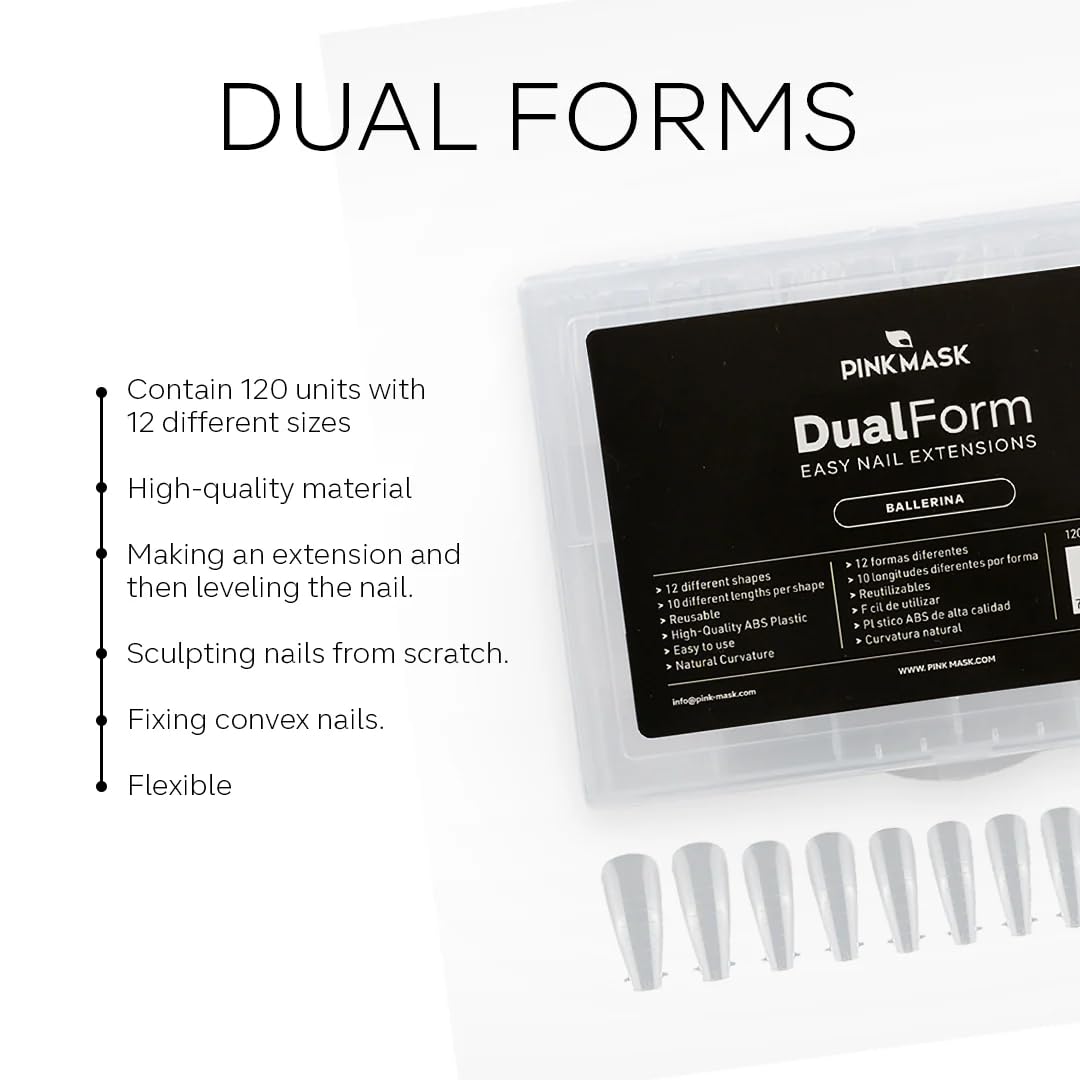 Professional Dual Forms - Square - 120 Units for Nail Extensions