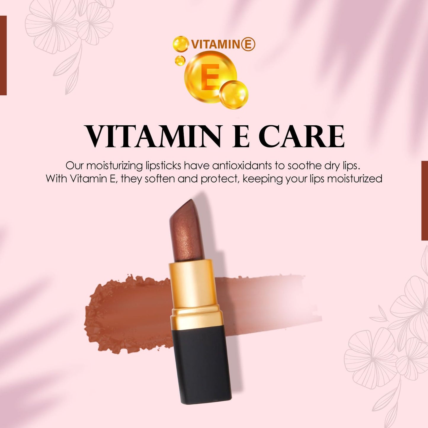 Vera Moore Creme Lipstick, Long Lasting, Lightweight, Moisturizing Opaque Color with Staying Power, Fragrance, and Paraben Free Cosmetics Soft Lipstick (Glamorous)