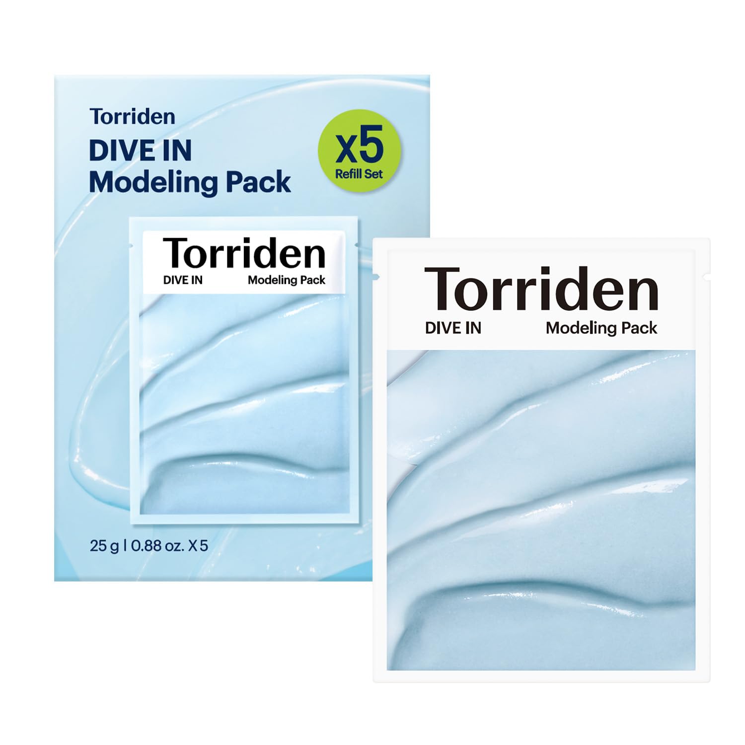 Torriden DIVE IN Modeling Mask (pack of 5) | Intensive Hydration and Cooling | 5D Hyaluronic Acid