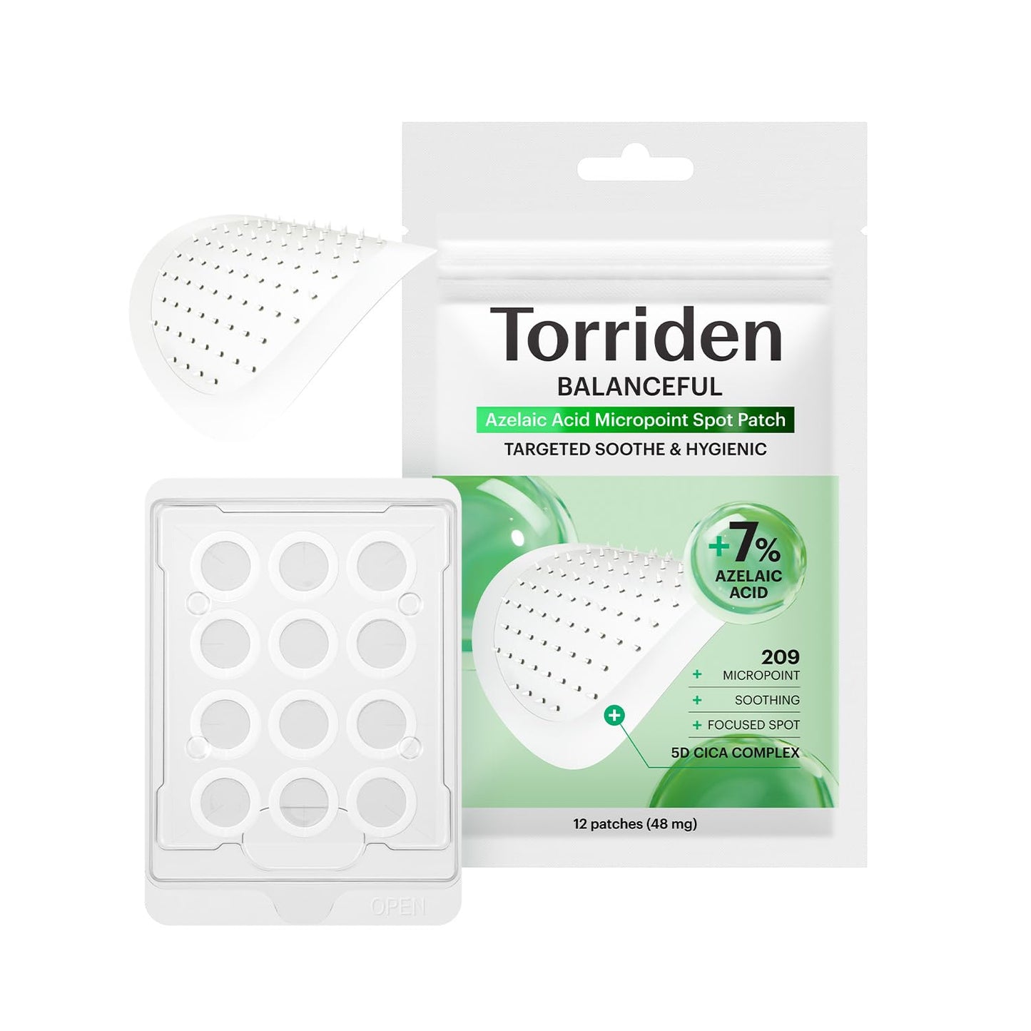 Torriden BALANCEFUL Azelaic Acid Micropoint Spot Patch (12 patches) | Blemish Care with Micropoints