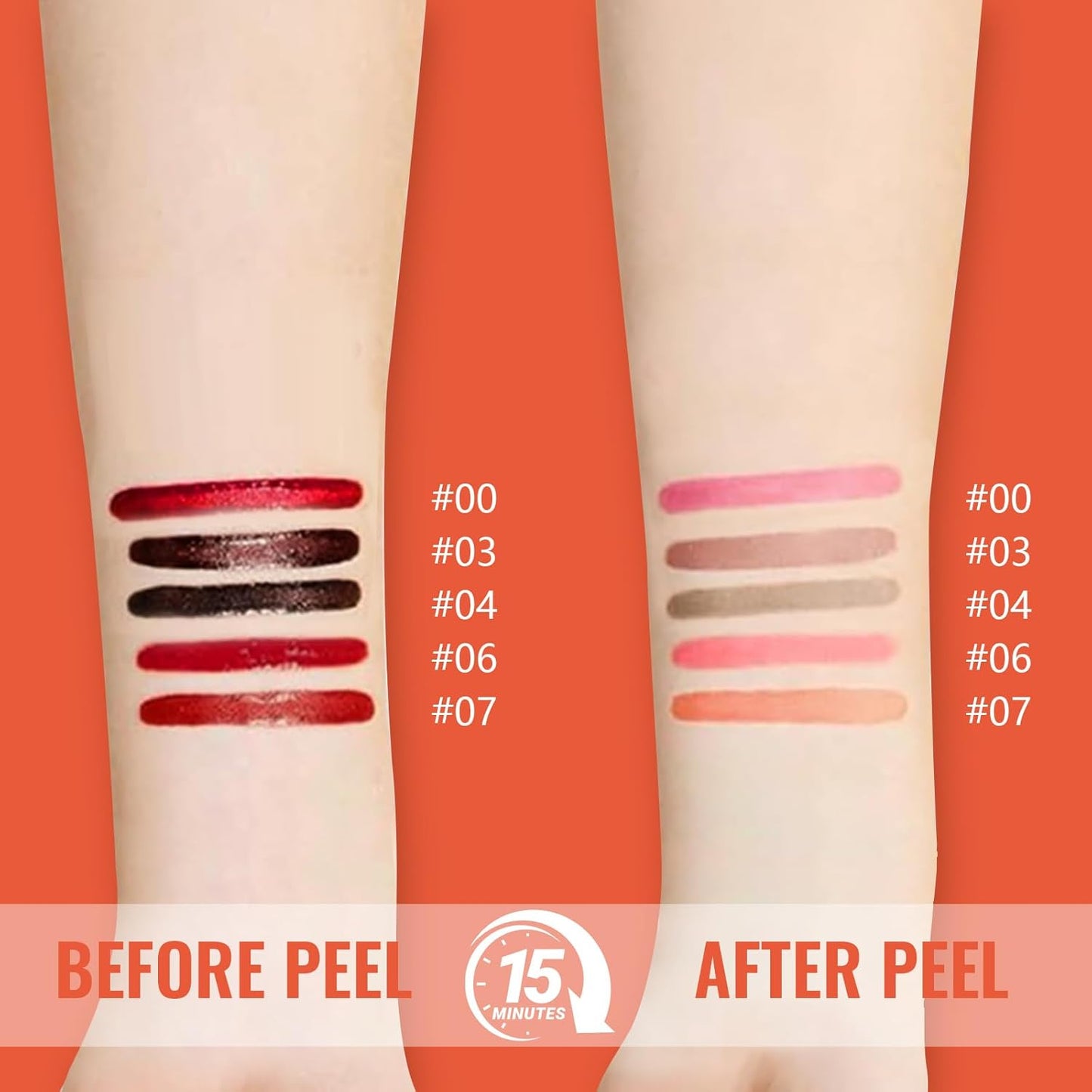 4pcs Lip Stain Peel Off - Lip Liner Stain Long Lasting Waterproof with Tweezer,2-in-1 Lip Liner Matte,Natural Finish,Non-Stick Cup,Stay On All Day,Perfect for Gift(Cocoa+Rose+Nude+Mauve)