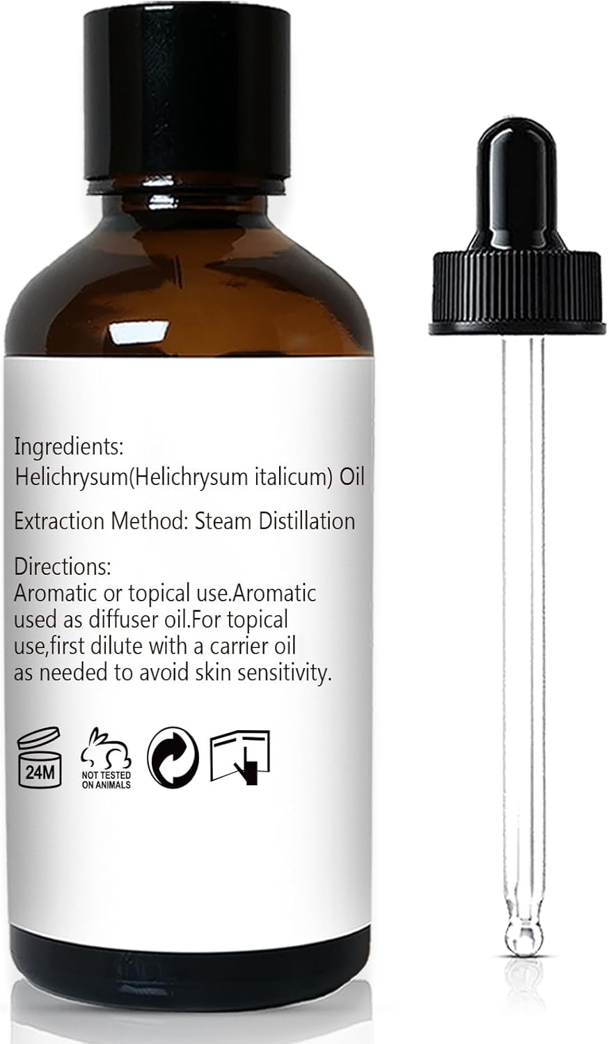Helichrysum Essential Oil, 100% Pure Undiluted Helichrysum Oil for Aromatherapy Beauty & Home Care- 30ml/1 oz