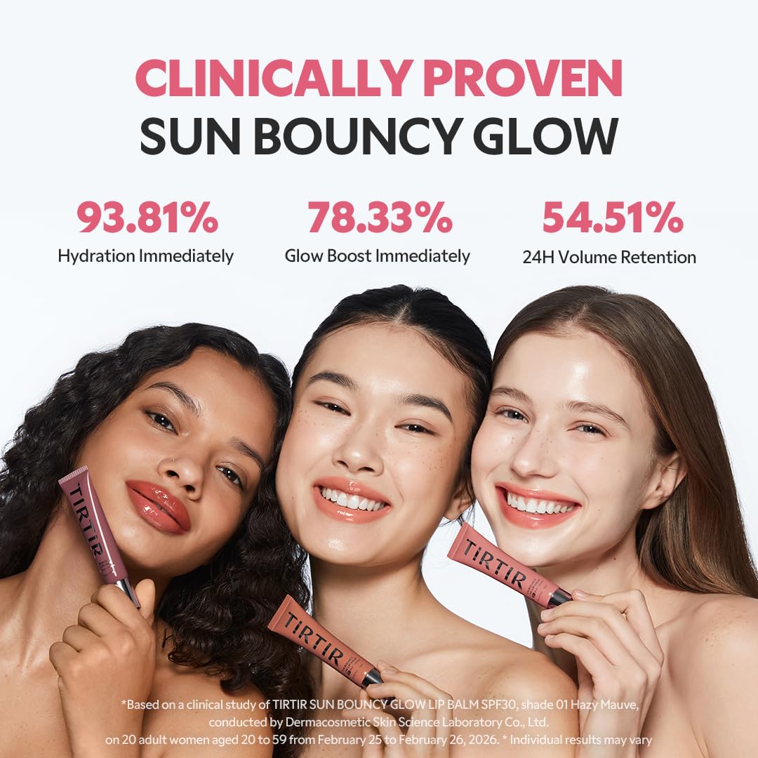 TIRTIR Sun Bouncy Glow Lip Balm #04 Burn Maple | SPF 30, Korean Skincare, UV Shield Lip Sunscreen