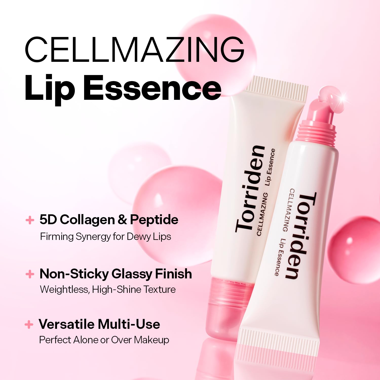 Torriden CELLMAZING Glass-Like Shine Lip Essence, 11ml (0.37 fl.oz) | Weightless Hydration for