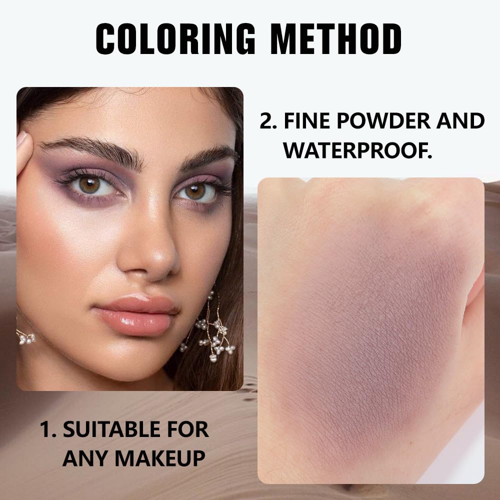 Matte Single Eye Shadow Palette Makeup, Matte Mauve Taupe Monochrome Eyeshadow For Old Women, Mini Single Pressed Pigmented Waterproof Sombras Para Ojos,Vegan, Talc, Paraben&Cruelty Free, 05