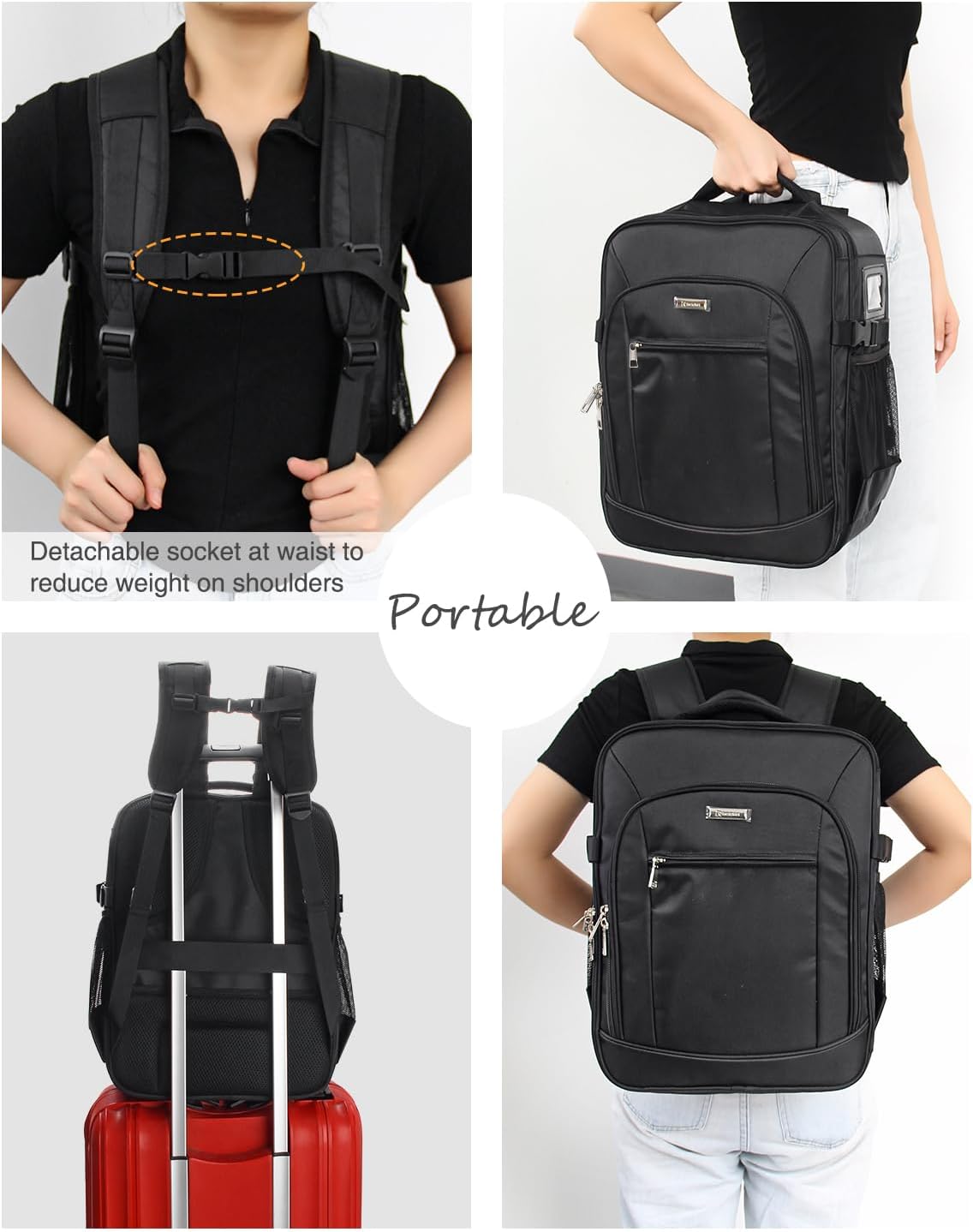 Makeup Backpack Professional Makeup Artist Bag Extra Large Cosmetic Bags with 8 Small Bags Double-Layer Travel Cosmetic Train Case Storage Organizer with Adjustable Divider