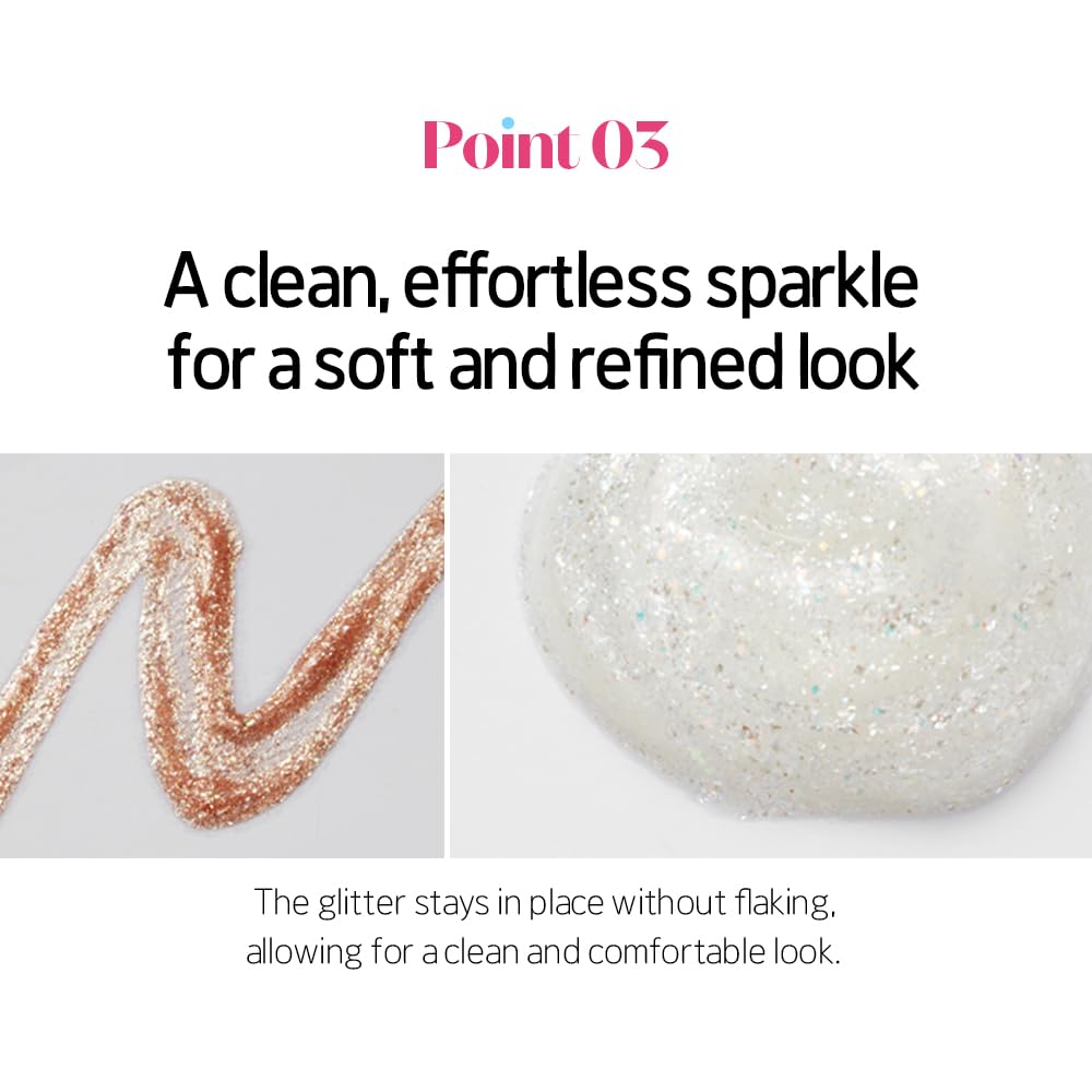 ETUDE Tear Drop Eye Liner #4 Sun Light (21AD) | Long-Lasting Liquid Glittering Eye Liner to Make