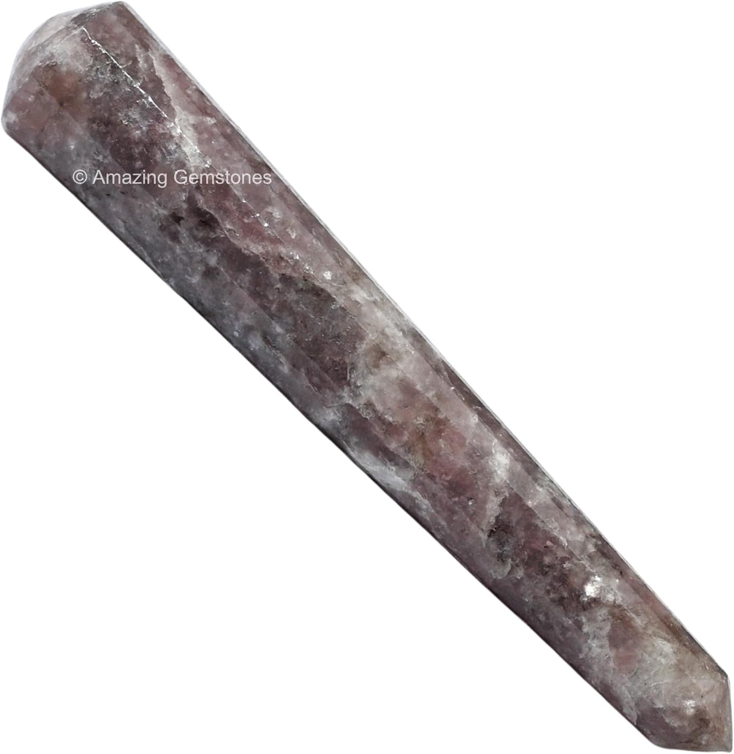 Amazing Gemstone Lepidolite Crystal Wand Massage Stick - Pelvic Wand Gua Sha for Adults - Crystals and Healing Stones Massage Wands for Adults Gifts (Pointed)