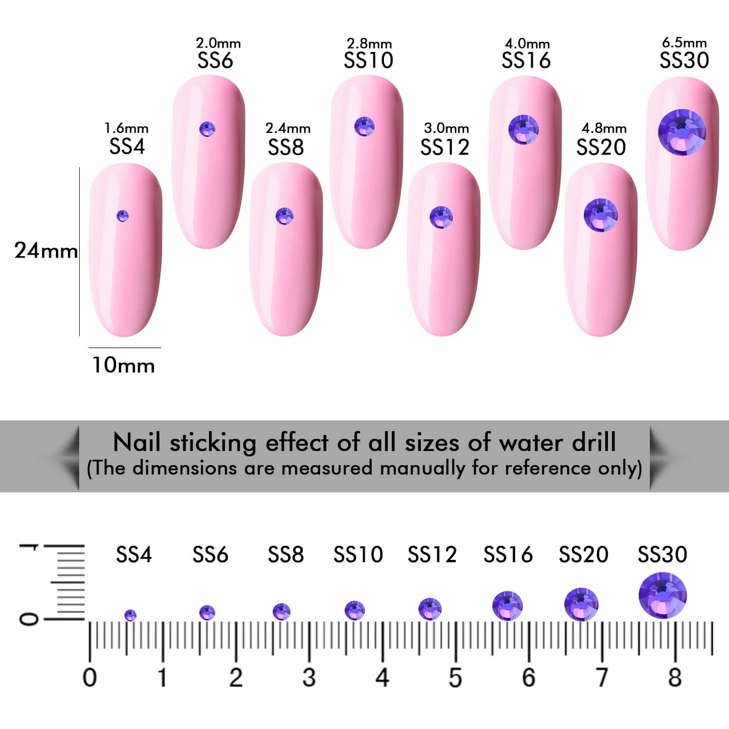 288Pcs Purple Velvet Crystal Rhinestones,Glass Flatback Rhinestones Gemstones for Nail Face Makeup Art Crafts Clothes Decoration - (SS20,4.8mm,Purple Velvet)