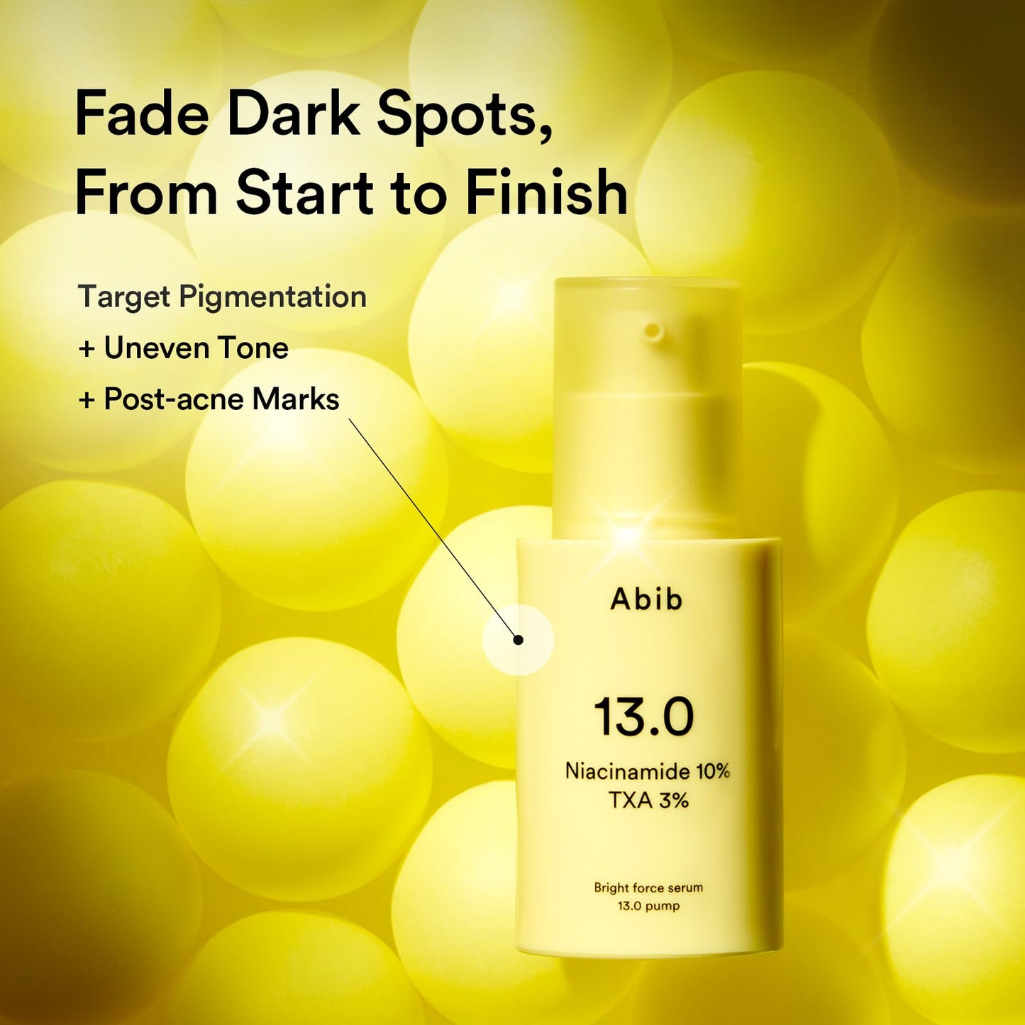 Abib Bright Force Serum 13.0 Pump, 10% Niacinamide + 3% TXA, 1.01 fl.oz, Brightening Serum for