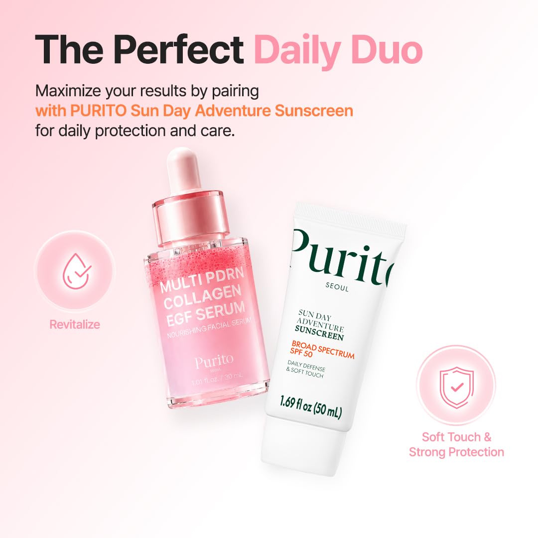PURITO Multi PDRN + Collagen + EGF Serum | Revitalizing Glow, 1.01 fl oz
