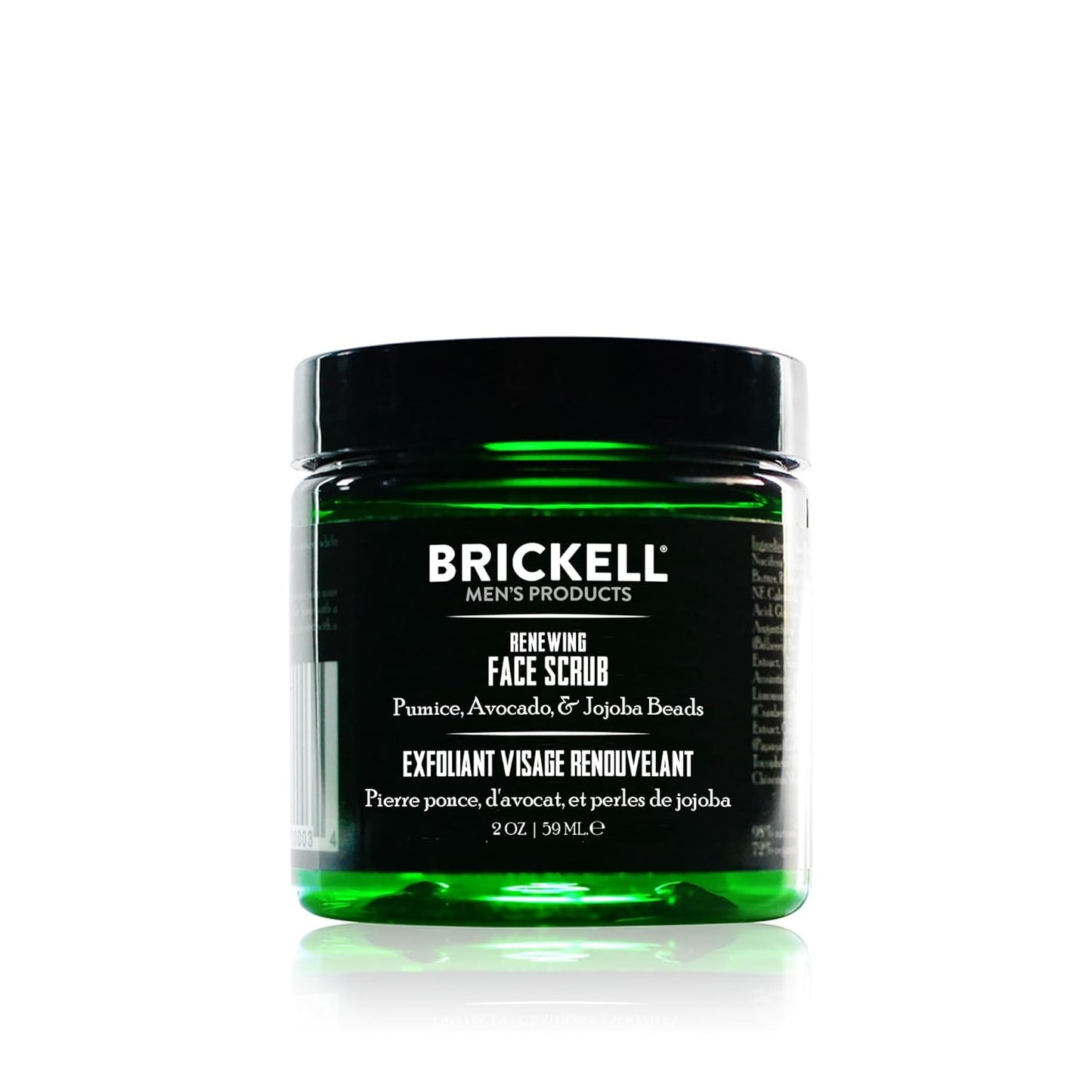 Brickell Men's Renewing Face Scrub for Men, Natural and Organic Deep Exfoliating Facial Scrub Formulated with Jojoba Beads, Coffee Extract and Pumice, 2 Ounce, Scented