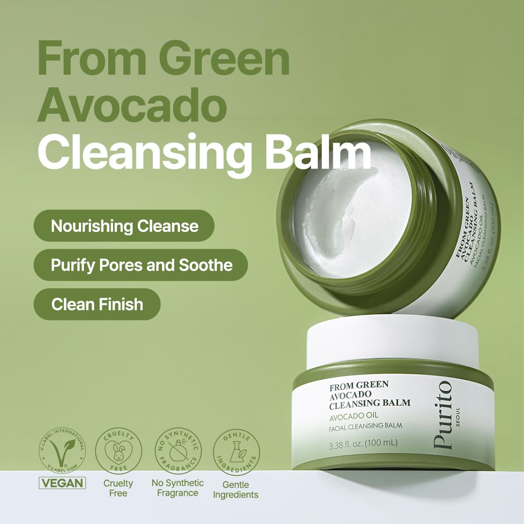 PURITO Avocado Cleansing Balm | Moisture Makeup Remover For Dry Skin