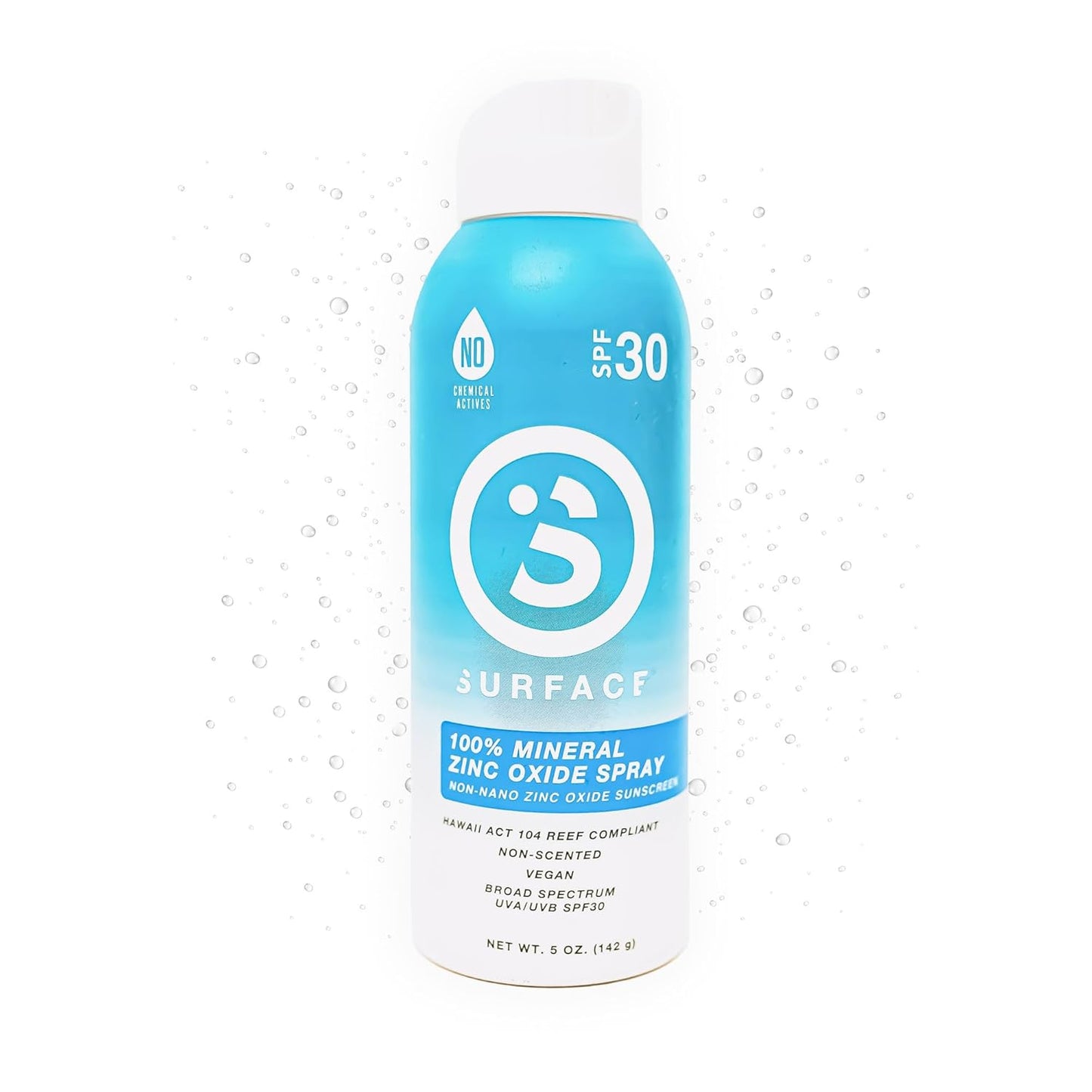 Surface Mineral Sunscreen Spray SPF 30 for Body, Lightweight Non-Nano Zinc Oxide Formula, Reef Friendly, Broad Spectrum UVA UVB Protection, Water Resistant Sun Care for 80 Minutes Outdoor Use, 5oz