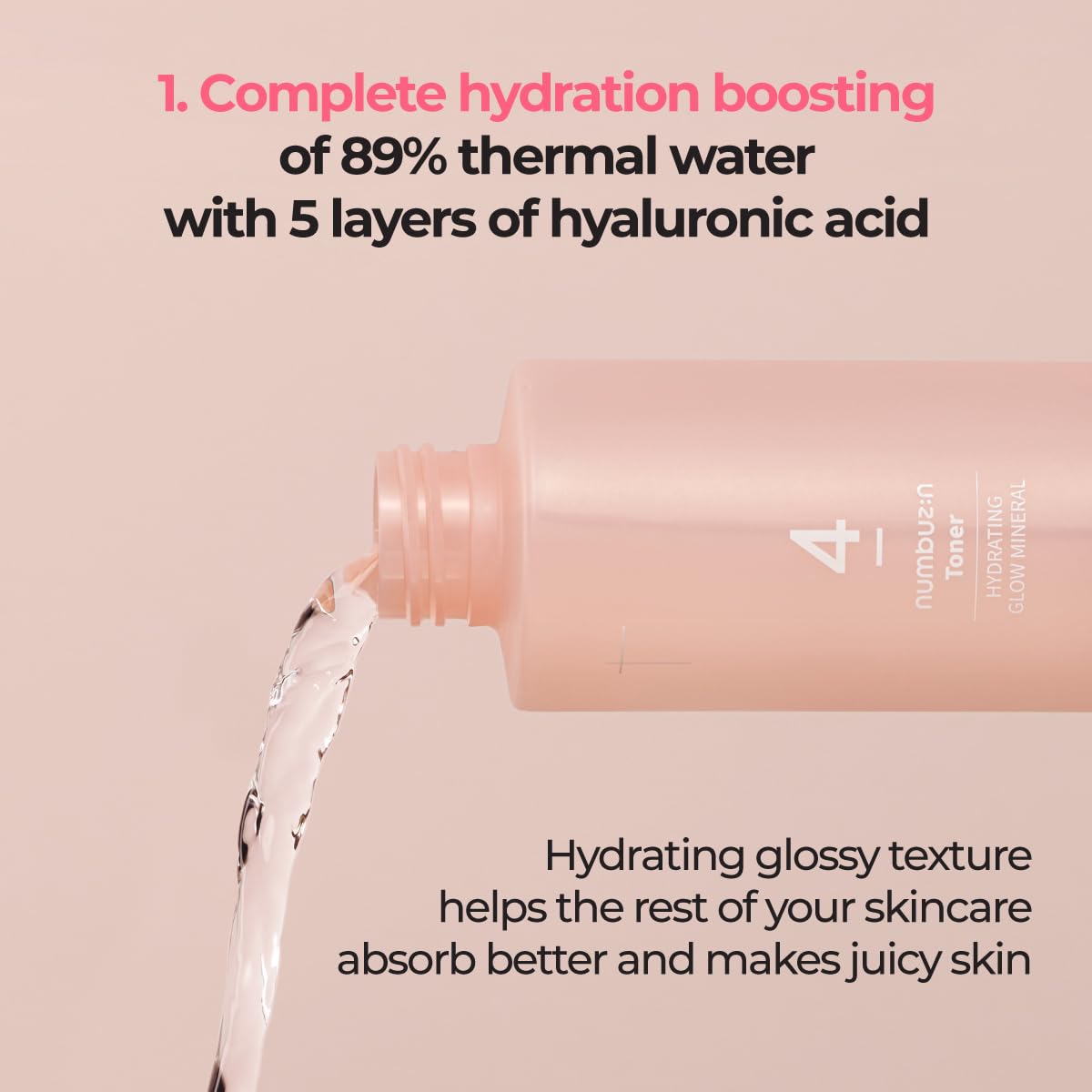 numbuzin No.4 Toner | Hydrating Glow Mineral Toner | Thermal Water, Hyaluronic Acid, Niacinamide |