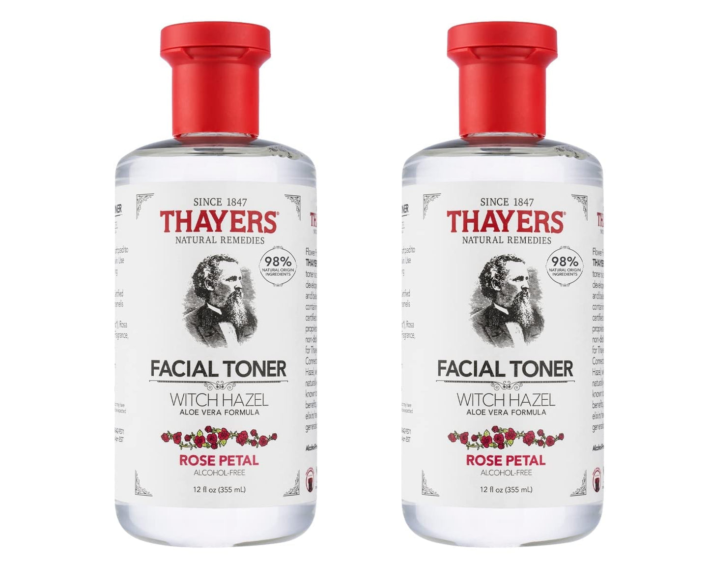 THAYERS Alcohol-Free, Hydrating Rose Petal Witch Hazel Facial Toner with Aloe Vera Formula, Vegan