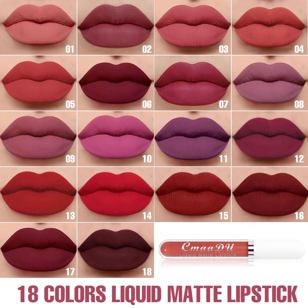 evpct 1Pcs Brick Red Liquid Matte Lipstick Lipgloss Set for Women, labiales mate 24 horas originales matte larga duracion 24 Hour Lipstick Lip Stains Long Lasting Waterproof 24, 15#