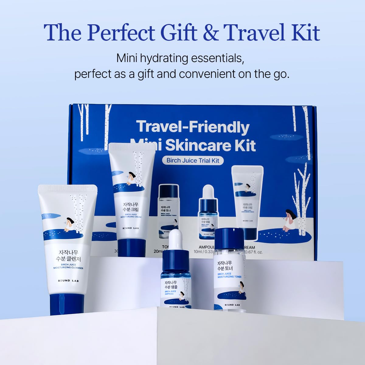 ROUND LAB Birch Juice Moisturizing Mini Kit 4-Step Skin Care Set