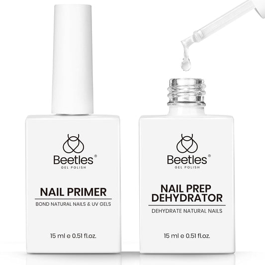 Beetles Nail Dehydrator and Primer - Acid-Free & Hema-Free 2Pcs 15ml Nail Bonding Agent for Gel