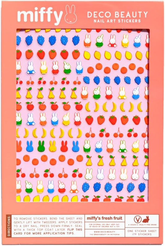 Miffy's Fresh Fruit Nail Stickers - Lightweight & Easy-to-Apply Nail Art with Trendy Designs