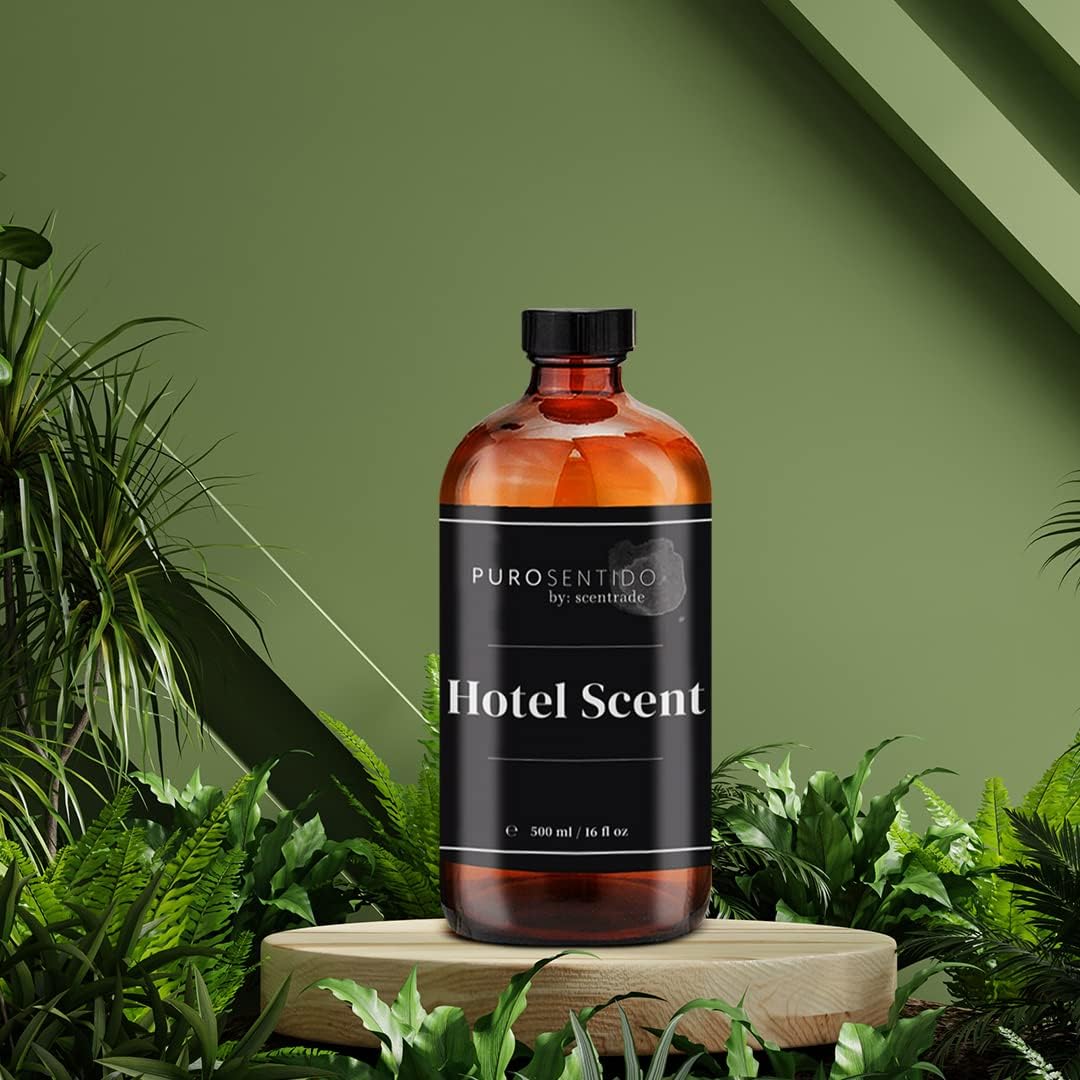 PuroSentido Hotel Signature Aroma Oil (500 ml) - Luxury Essential & Fragrance Oil for Diffusers and Humidifiers, Creamy Coconut, Warm Cashmere, Cool Spices & Sandalwood Home & Hotel Scent