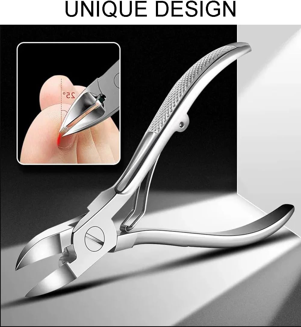 Podiatrist Nail Clippers, Professional Thick & Ingrown Toenail Clippers for Men & Seniors,Pedicure Clippers Toenail Cutters, Super Sharp Curved Blade Grooming Tool
