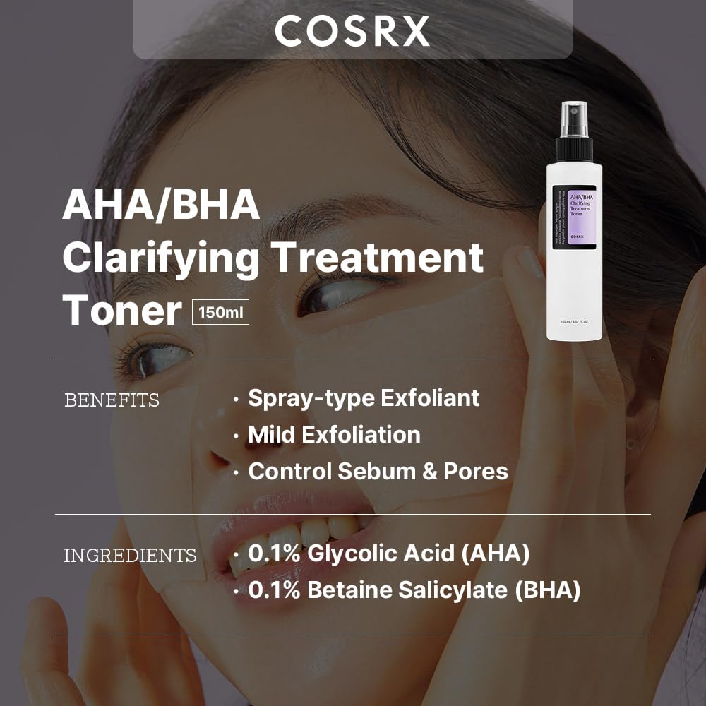 COSRX AHA/BHA Treatment Toner for Whiteheads & Clogged Pores, 5.07 fl.oz