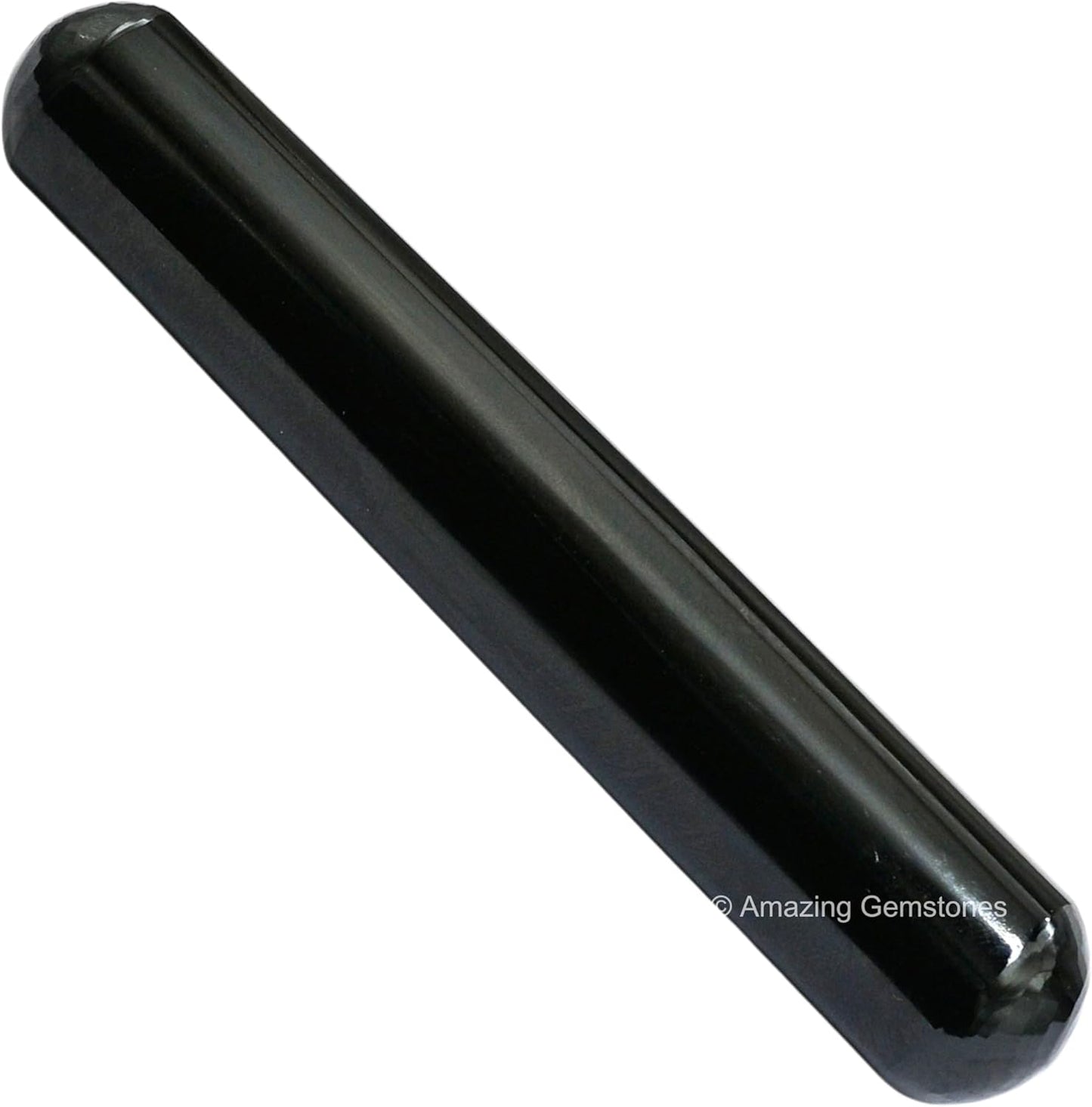 Amazing Gemstone Black Agate Crystal Wand Massage Stick - Pelvic Wand Gua Sha for Adults - Crystals and Healing Stones Massage Wands for Adults Gifts (Smooth)