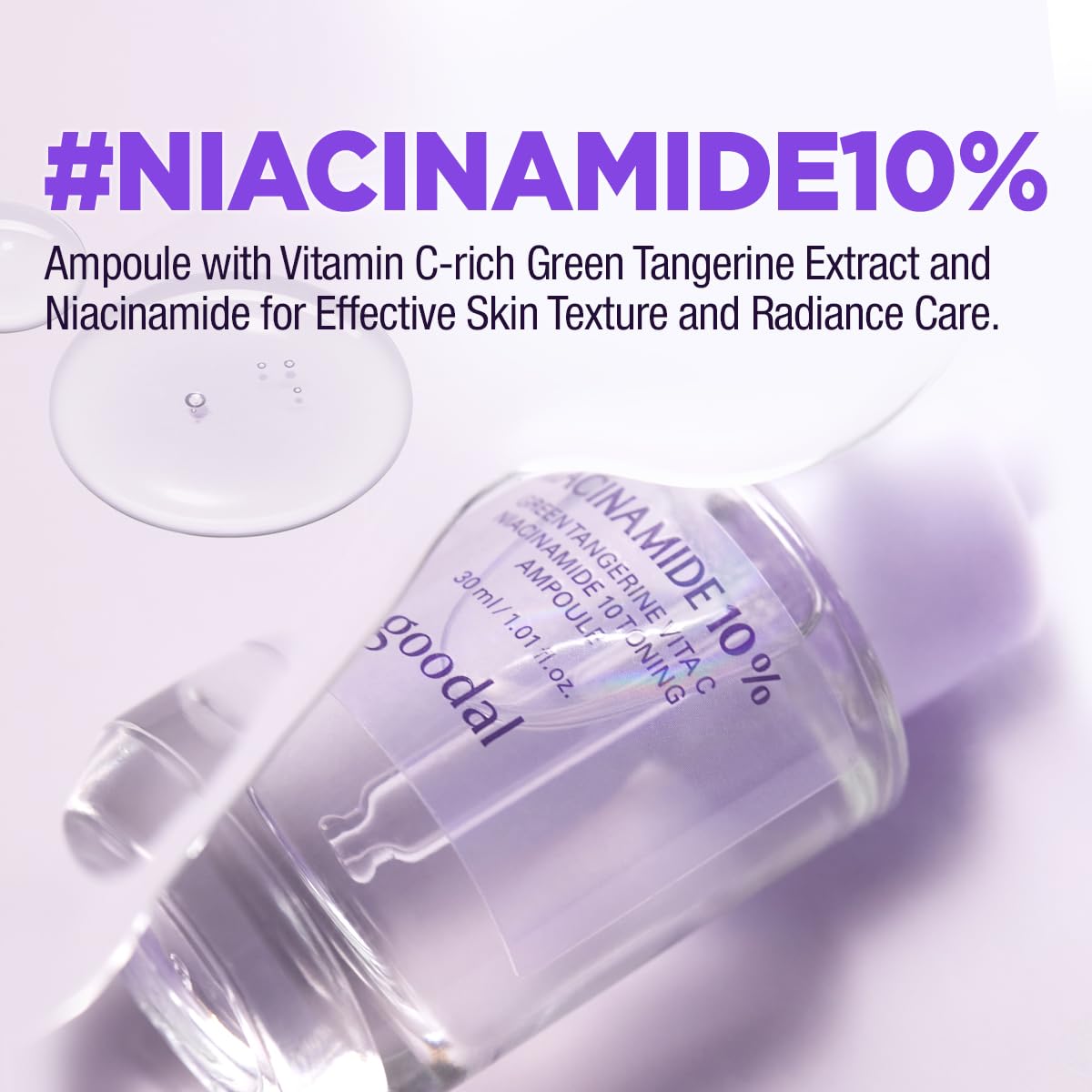GOODAL Green Tangerine Vita C Niacinamide 10 Toning Ampoule - Facial Serum for Natural Glow, Daily