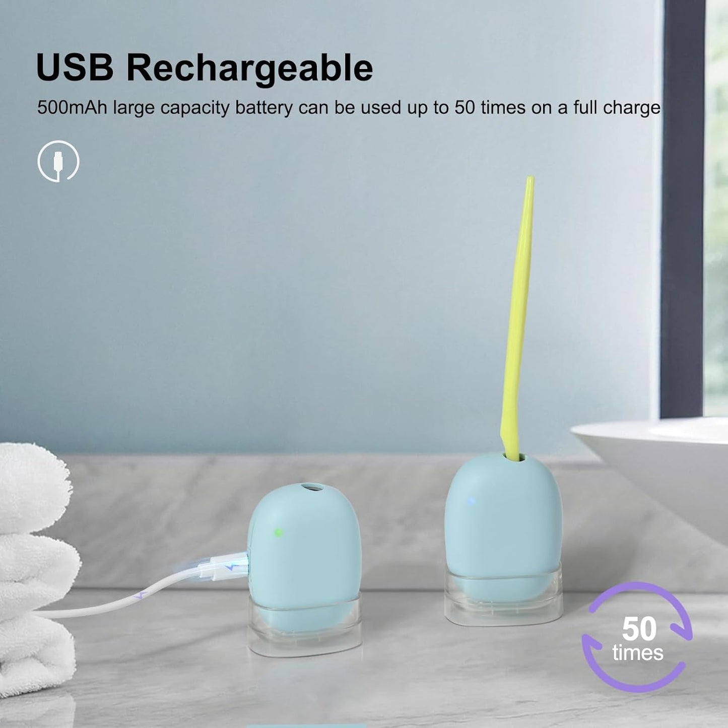 Toothbrush Holder, Toothbrush Cleaner Case, Portable USB Charging Toothbrush Cover with U V-C Light, Travel Toothbrush Holder (Blue)