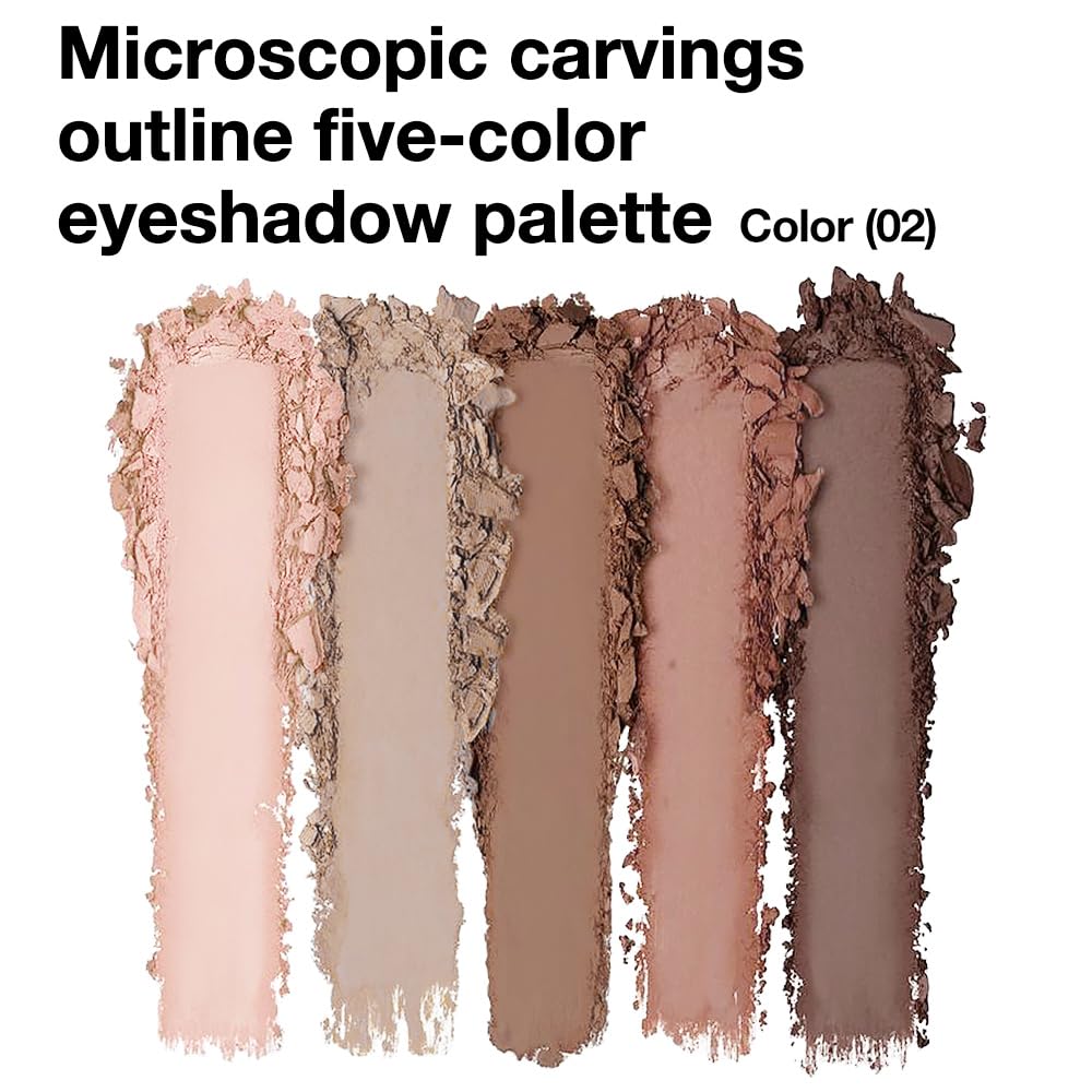 5 Colors Matte Eyeshadow Makeup Palette, 5 Natural Nude Brown Light Brown Cool-Toned Eyeshadow, Looks for Brown Eyes Women Finish Long Wearing Waterproof Professional Eye Makeup 02#