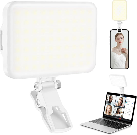 60 LED Portable Selfie Light Video Conference Lighting with Clip & Camera Tripod Adapter