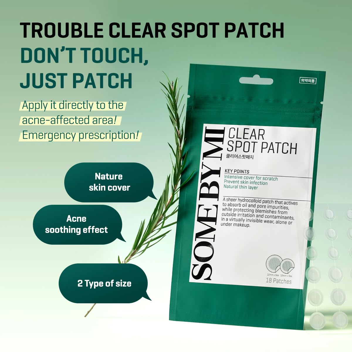 SOME BY MI 30 Days Miracle Clear Spot Patch - Pack of 5, 90 Counts, 2 Size(10mm 45Counts, 12mm