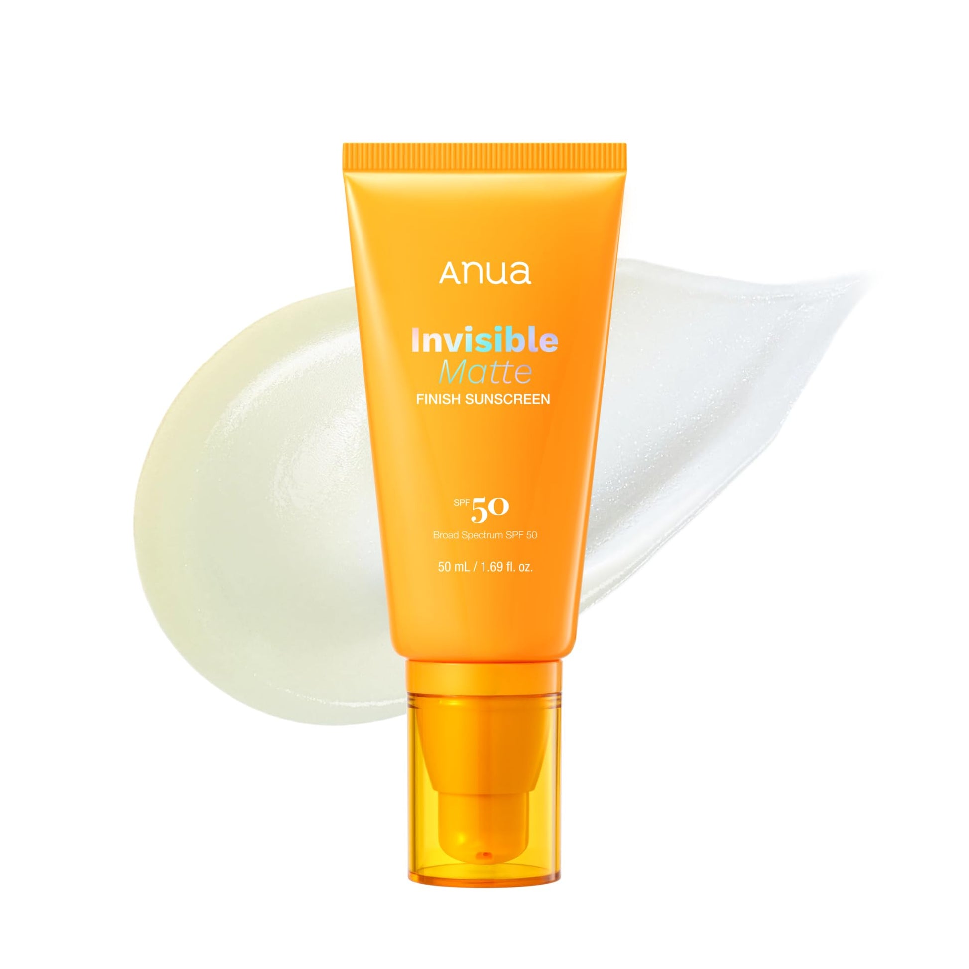 Anua Invisible Matte Finish Sunscreen, Broad Spectrum SPF50, Clear Gel, Non Comedogenic UV Filters