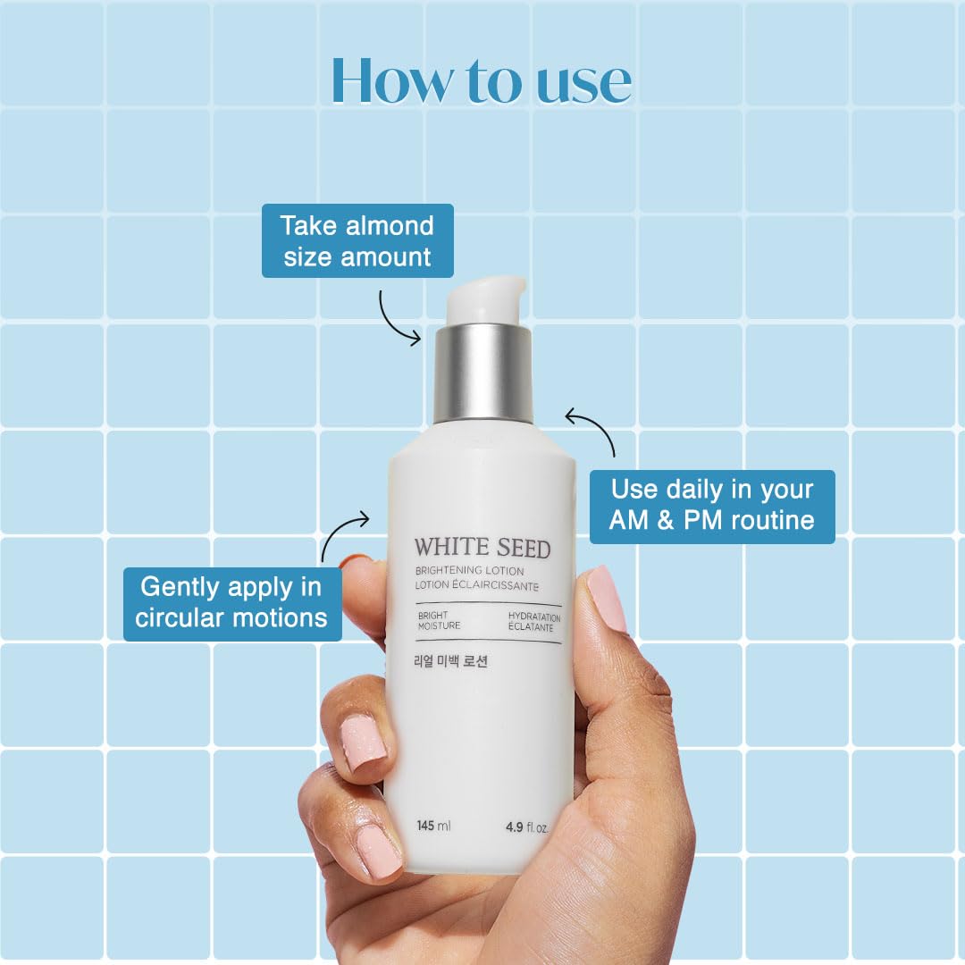 The Face Shop White Seed Brightening Lotion Face Moisturizer - Targets Dark Spots, Dullness and