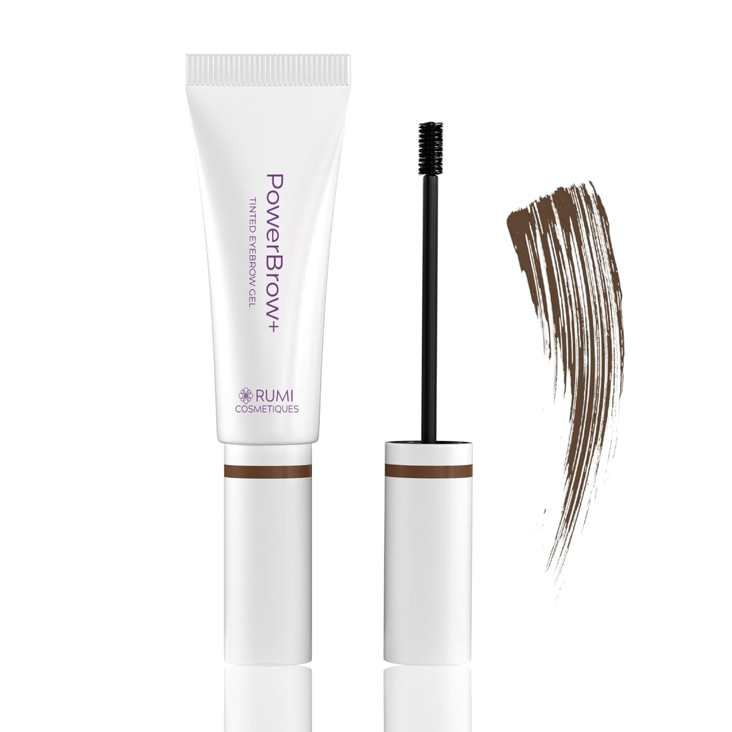 PowerBrow+ Tinted Eyebrow Gel For Older Women - Defines, Fills, Thickens Brows - 2-in-1 Formula - Natural Color, Quick Fixing, Long-Lasting - Hypoallergenic Medium Brown (Mocha)