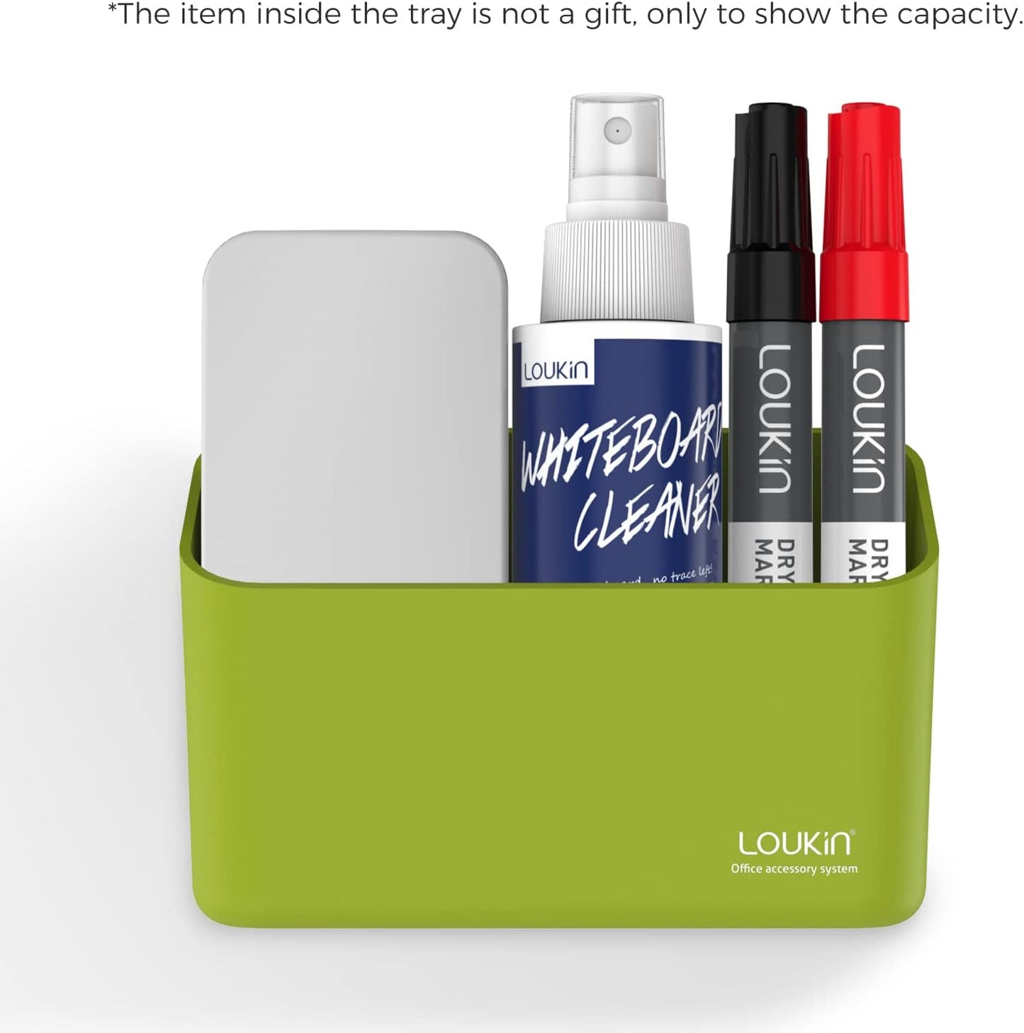 loukin Magnetic Marker Holder, Dry Erase Marker Holder, Remote Control Holder, Magnetic Storage Organizer for Whiteboard or Refrigerators (Green)