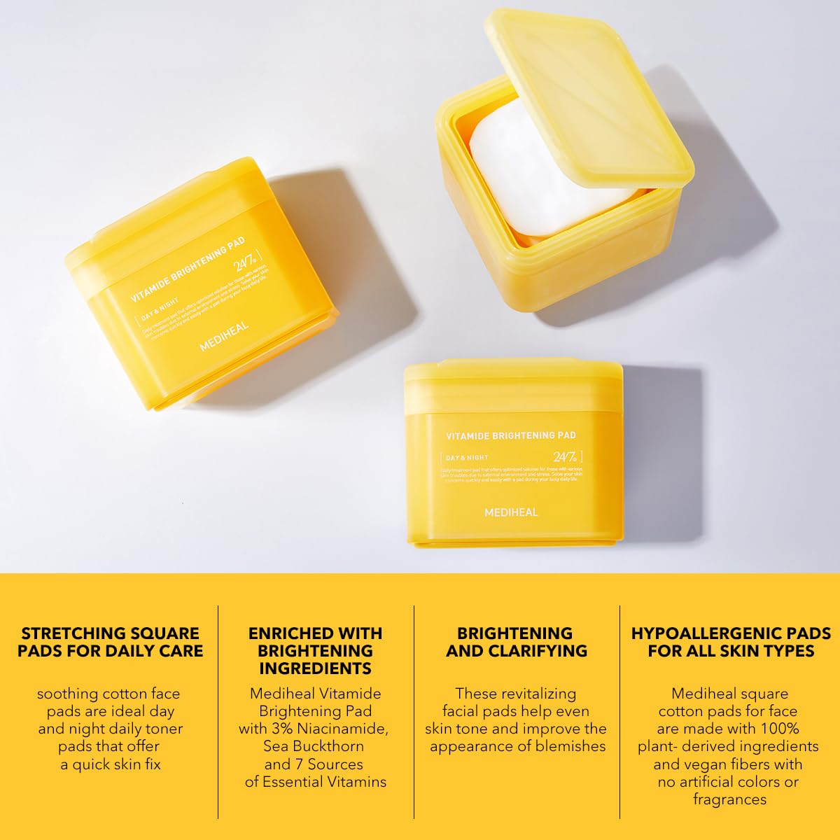 (Only Refill) MEDIHEAL Vitamide Brightening Toner Pads (100 Count)