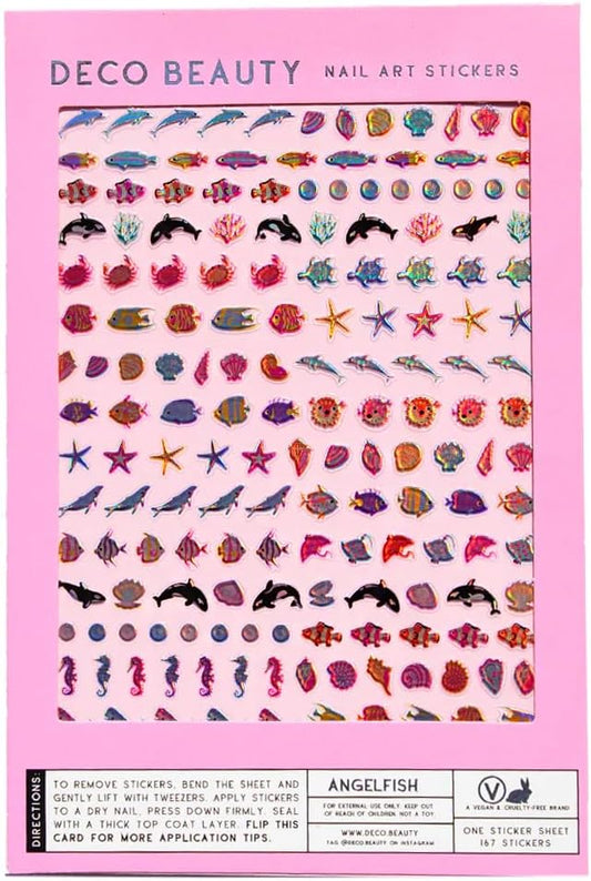 Angelfish Nail Stickers - Lightweight & Easy-to-Apply Nail Art with Trendy Designs - Durable &