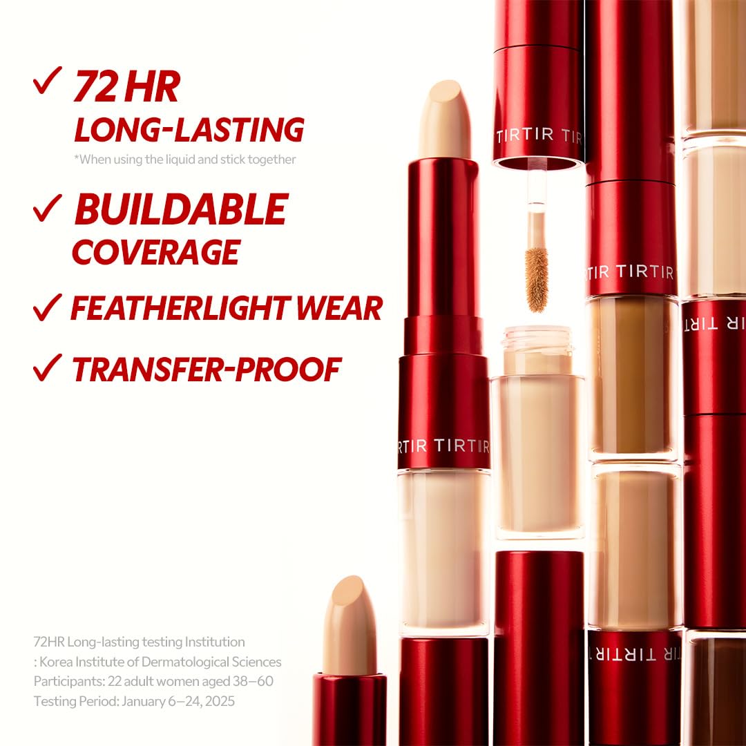 TIRTIR Glide&Hide Blurring Concealer - Creamy texture, Conceals dark circles and wrinkles, Dual