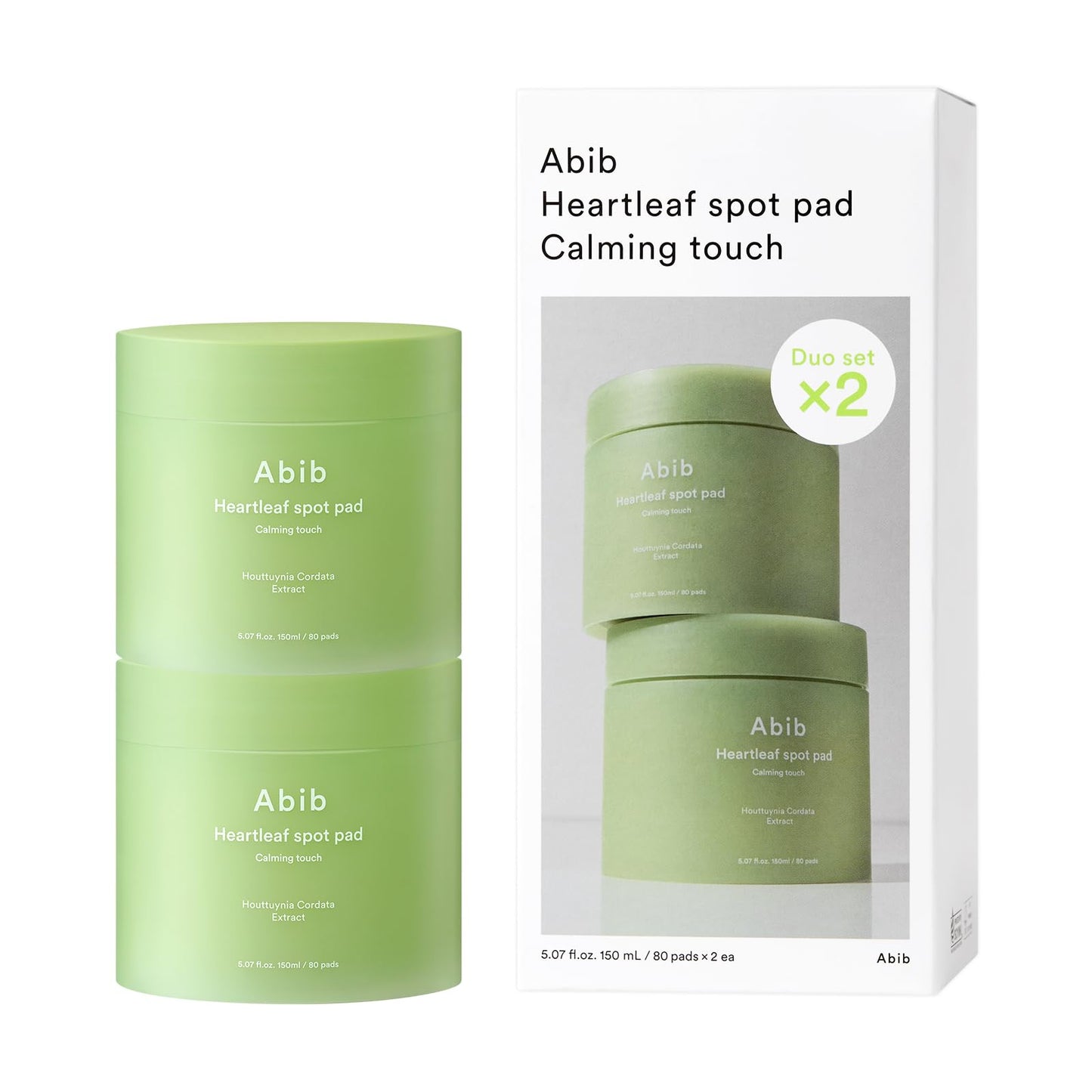 Abib Heartleaf Spot Pad Calming Touch Duo Set 160pads 10.14 fl. oz. | Korean Acne Soothing Toner