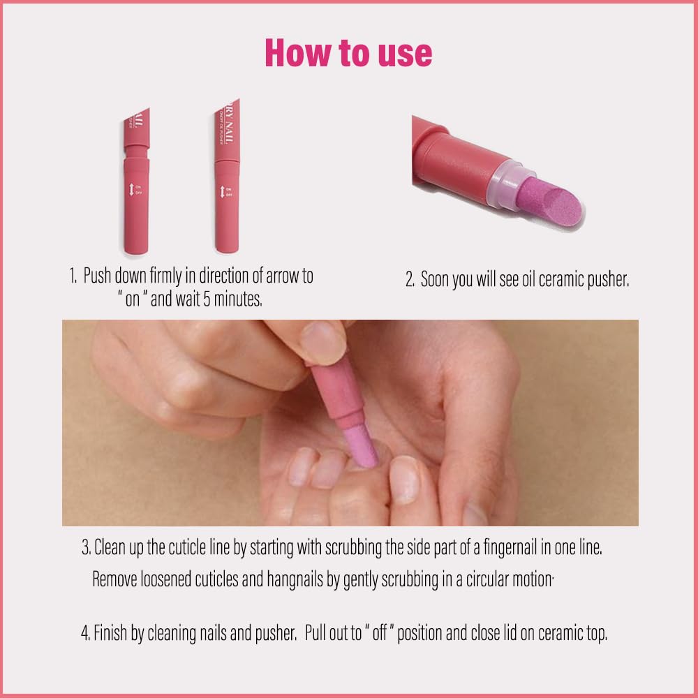 1PCS Ceramic Cuticle On/Off Oil Pusher Cuticle Pusher (Light purple)