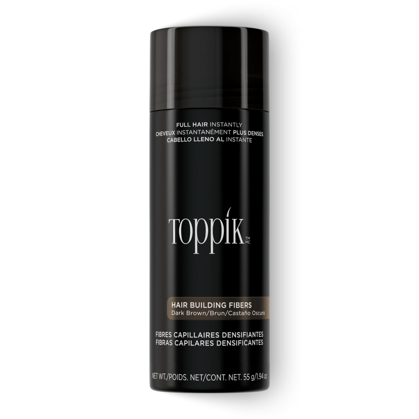 Toppik Hair Building Fibers, Dark Brown, 55g Fill In Fine or Thinning Hair, Instantly Thicker