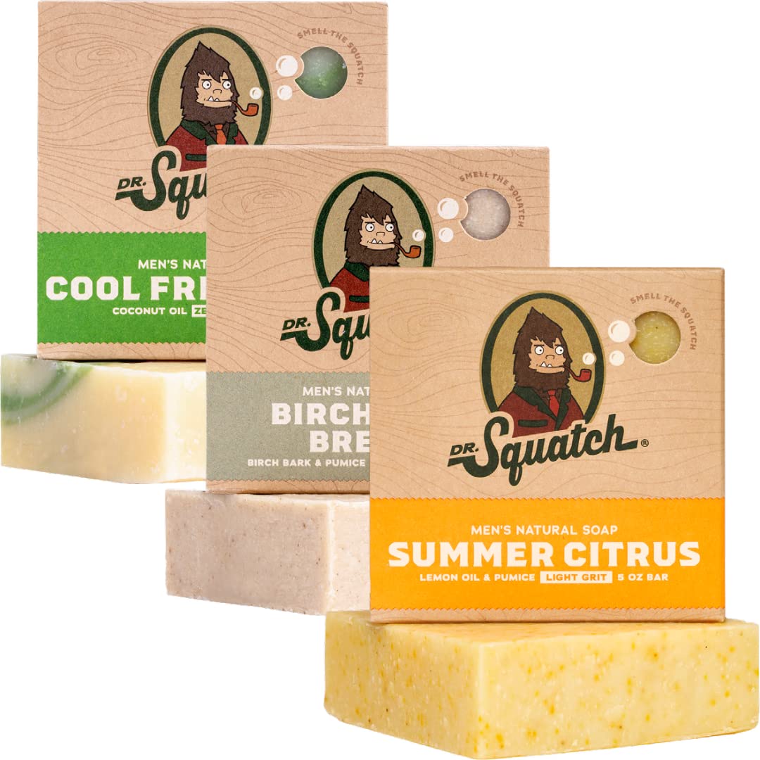 Dr. Squatch Natural Men’s Bar Soap - Cold Process Body Soap Bar with Natural Oils - Gifts for Men