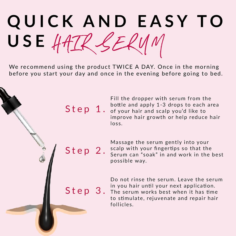 N+B Hair Growth Serum - Helps Promote Thicker, Fuller, & Healthier Hair w/Biotin, Natural-Based Formula, Helps Prevent Hair Fall & Thinning, For Women In All Hair Types - 2oz.