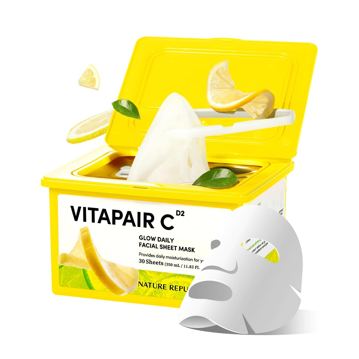 Nature Republic Vitapair C Daily Face Mask (30 vegan sheets) | Niacinamide & Centella Asiatica