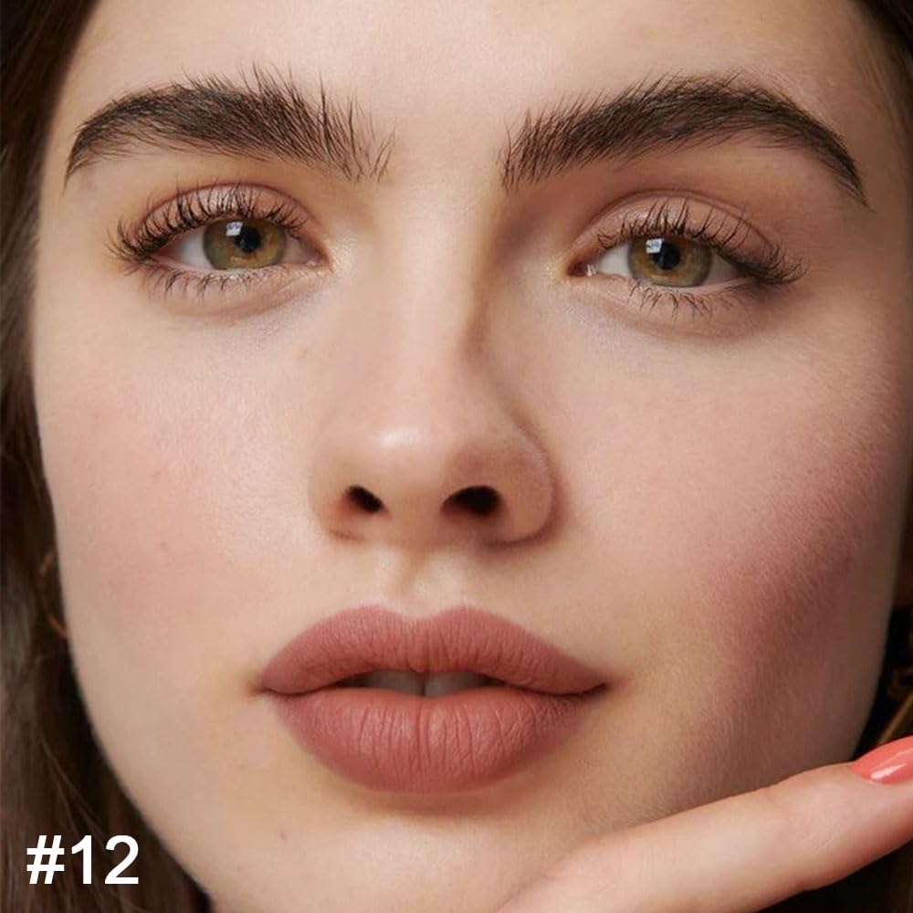 Kaely 2-in-1 Nude Brown Lip Liner & Lipstick Set Kit for Women, Matte Lips Kit with Lip Liner Lip Stains Long Lasting Waterproof 24 Hour Lipstick and Lip Liners Combo Lipliners Pencil Set 12