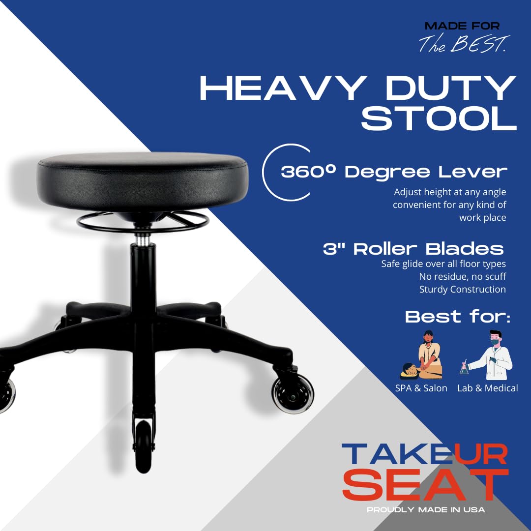 TAKE UR SEAT® 15" Table Height Adjustable Round Seat Stool Heavy Duty Built and Shipped Within 24